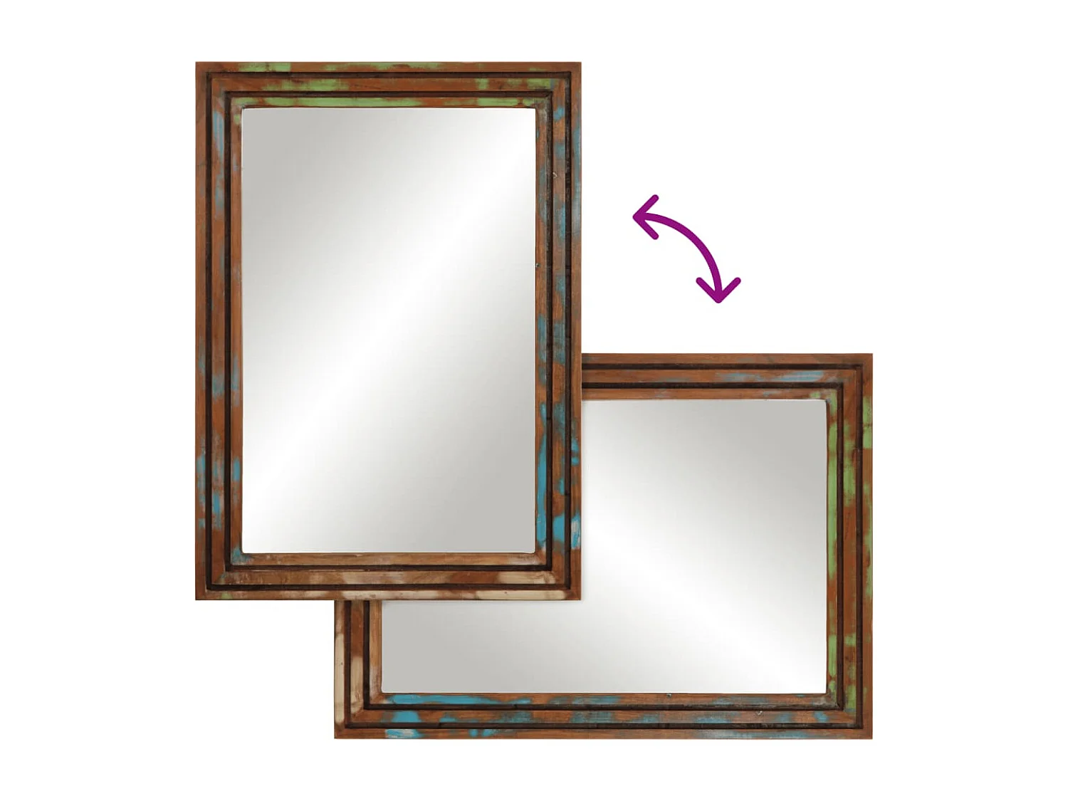 Badkamerspiegel 50x70 cm massief acaciahout en glas