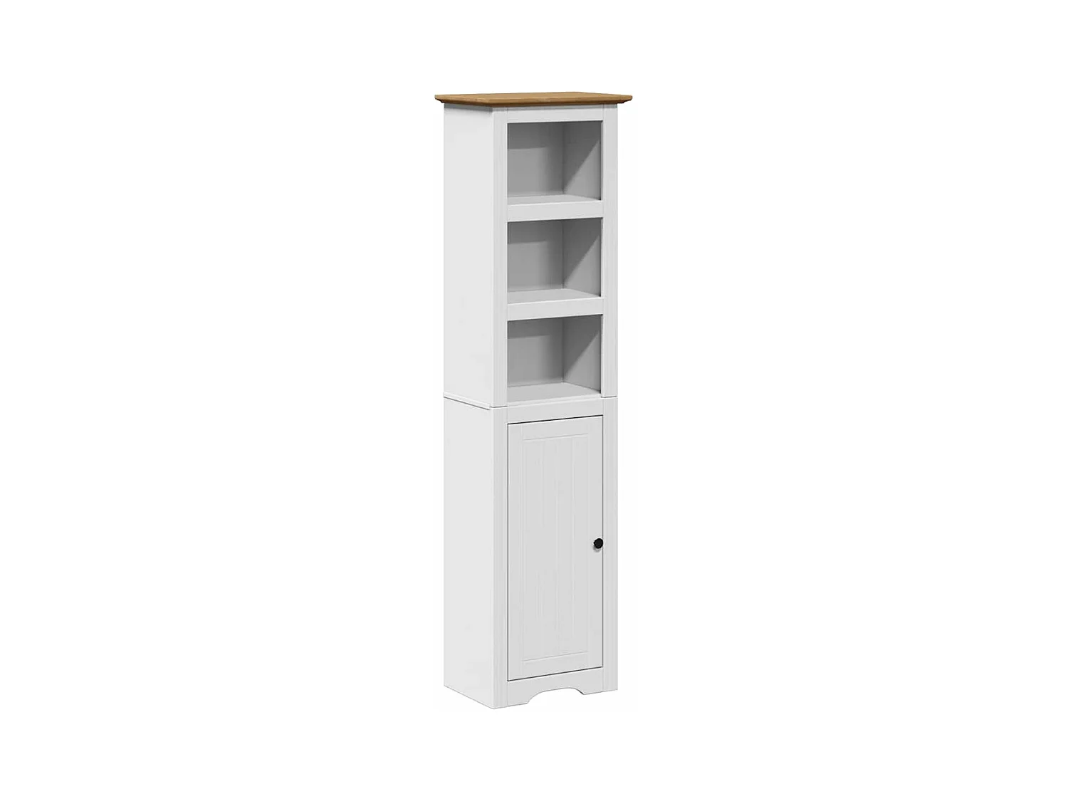 Armoire de salle de bain BODO blanc et marron 44x30x160 cm