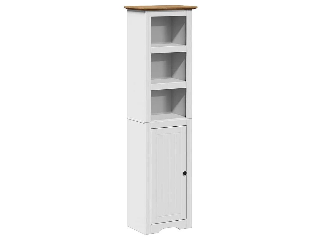 Badkamerkast BODO 44x30x160 cm wit en bruin