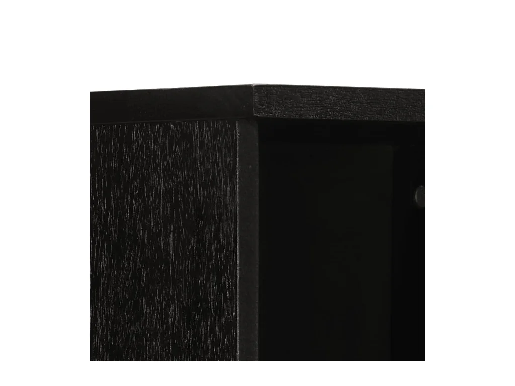 Armoire de salle de bain noir 38x33x160 cm bois massif manguier