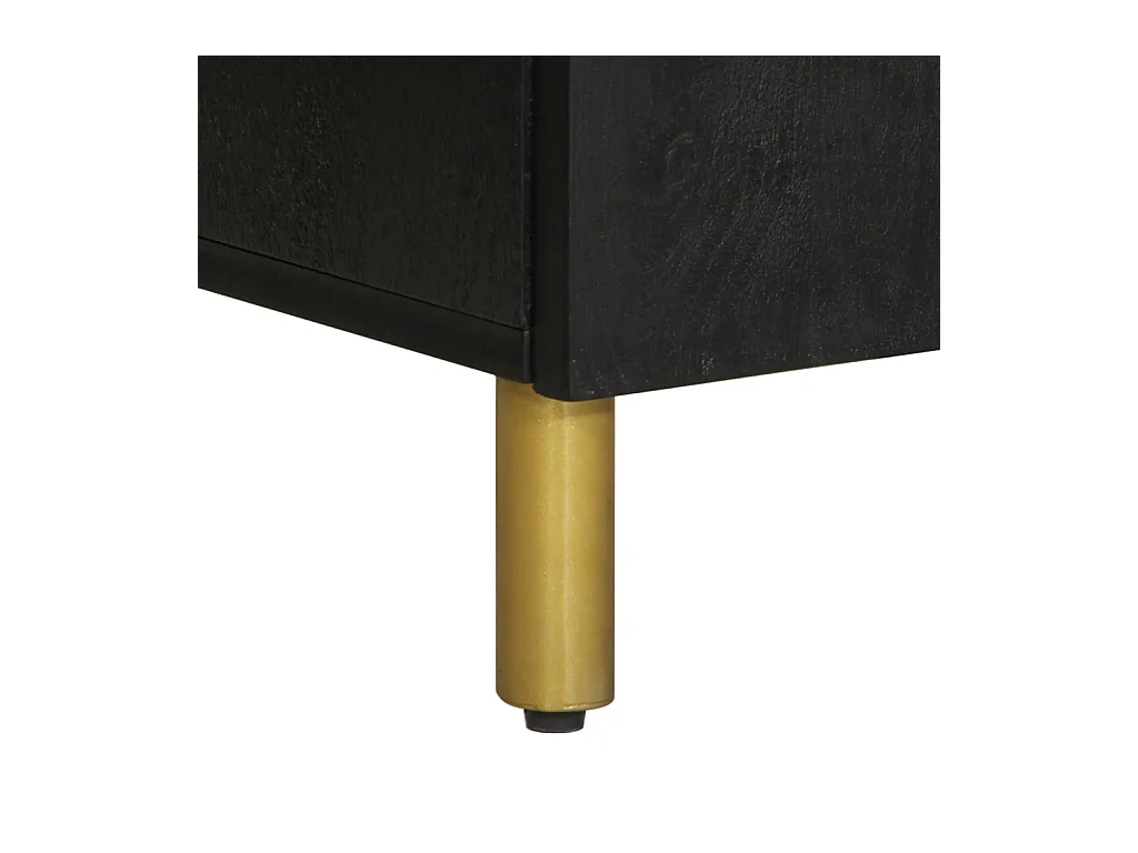 Armoire de salle de bain noir 38x33x160 cm bois massif manguier