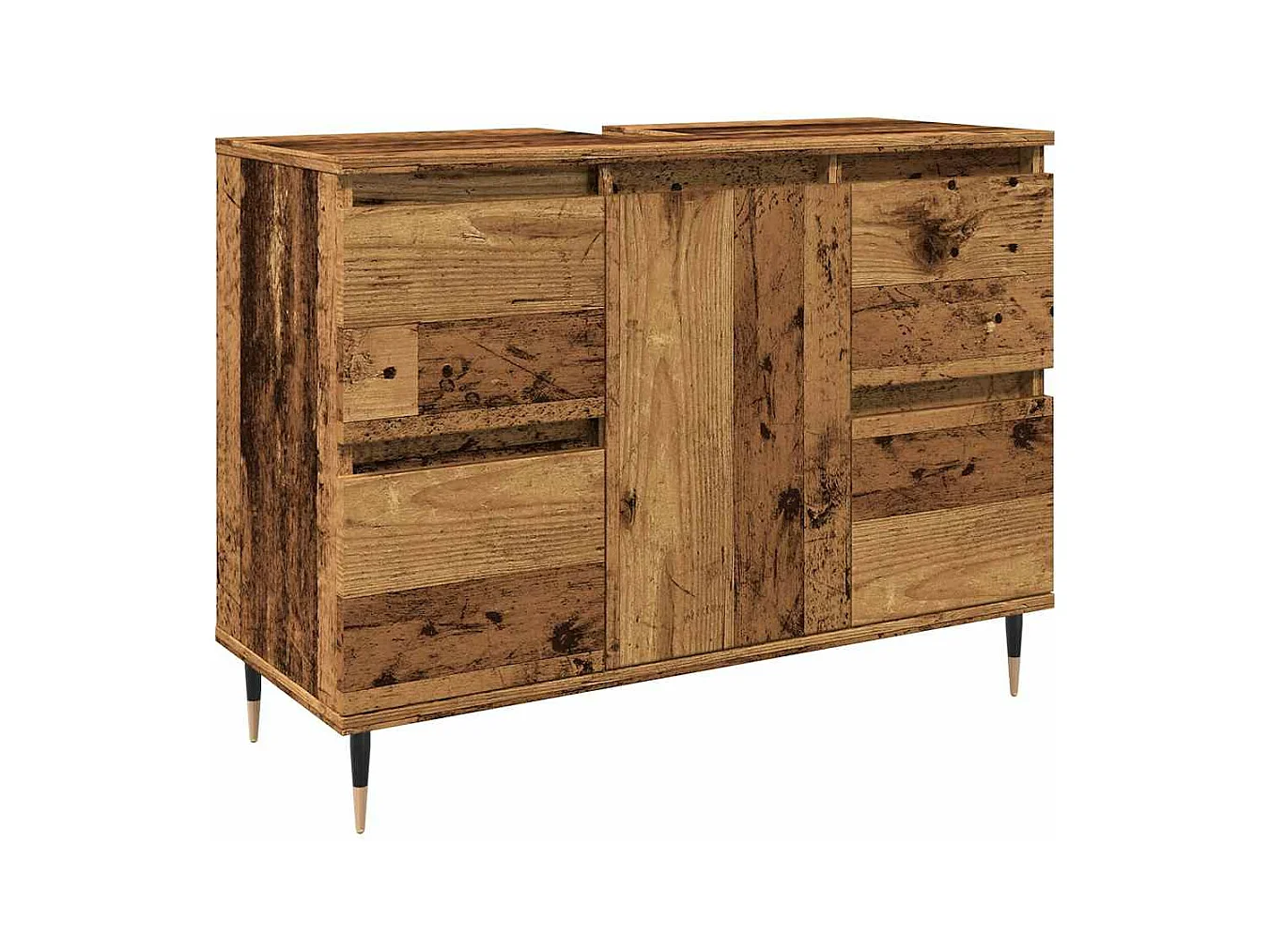 Armoire de salle de bain vieux bois 80x33x60 cm bois ingénierie