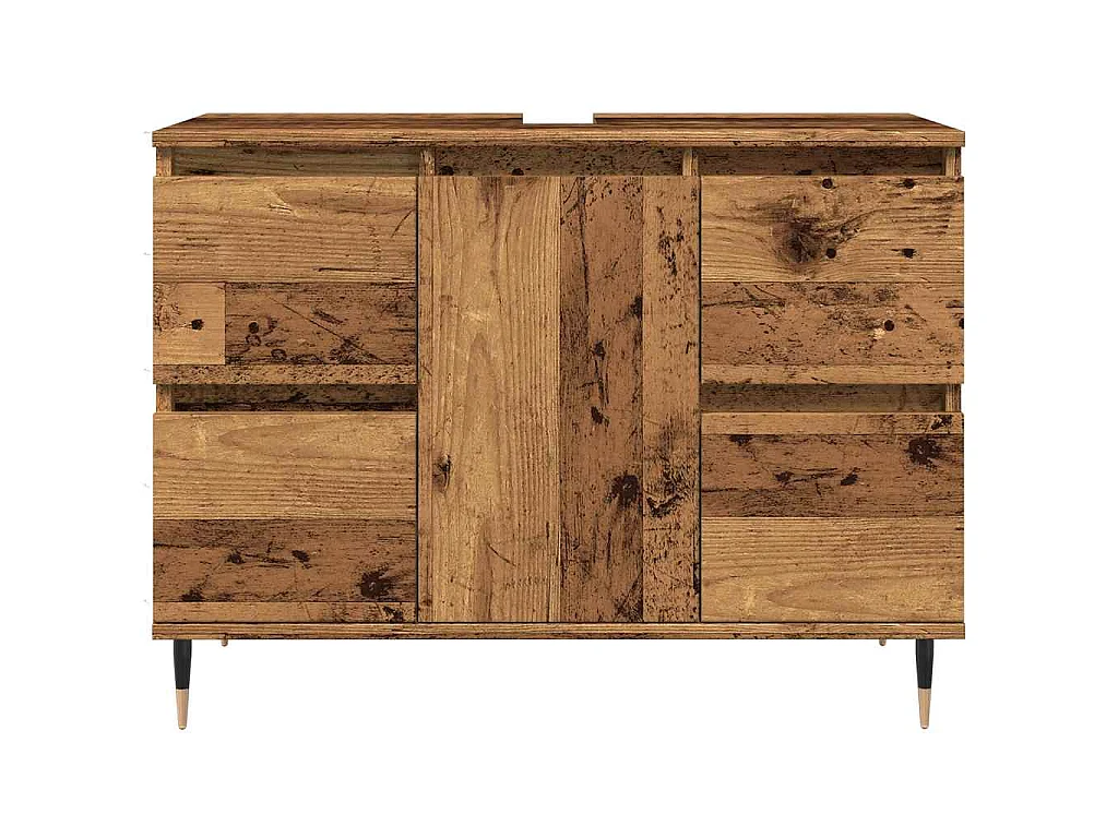 Armoire de salle de bain vieux bois 80x33x60 cm bois ingénierie