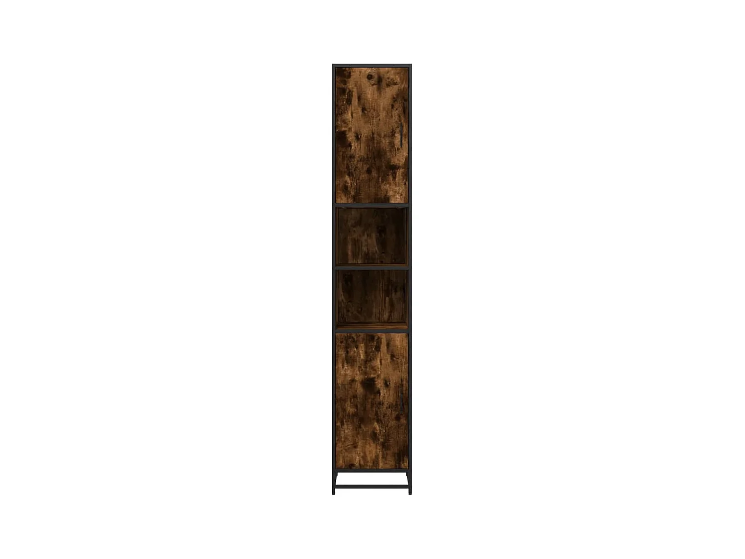 Armoire de salle de bain chêne fumé bois d'ingénierie et métal