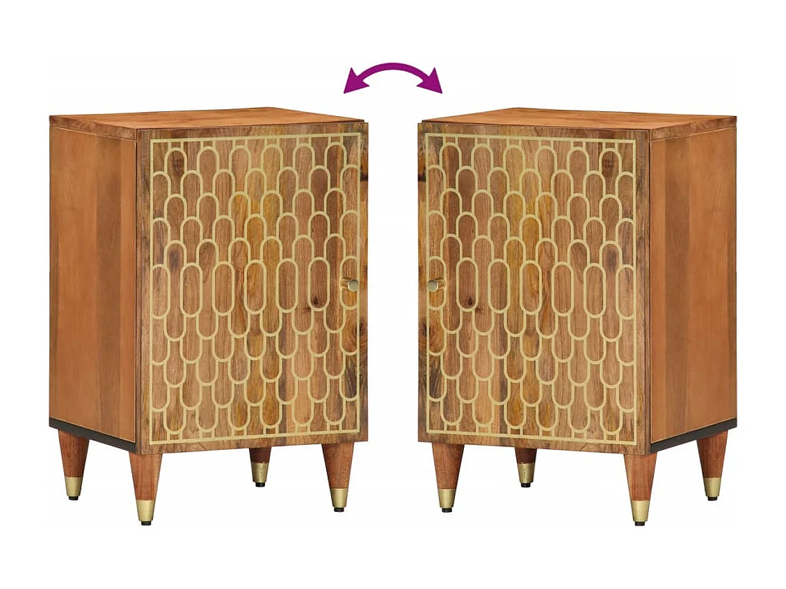 Armoire de salle de bain 38x33x58 cm bois massif de manguier