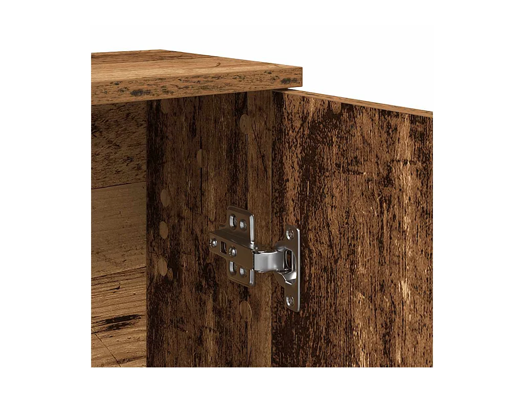 Meuble de salle de bain avec porte-rouleau vieux bois