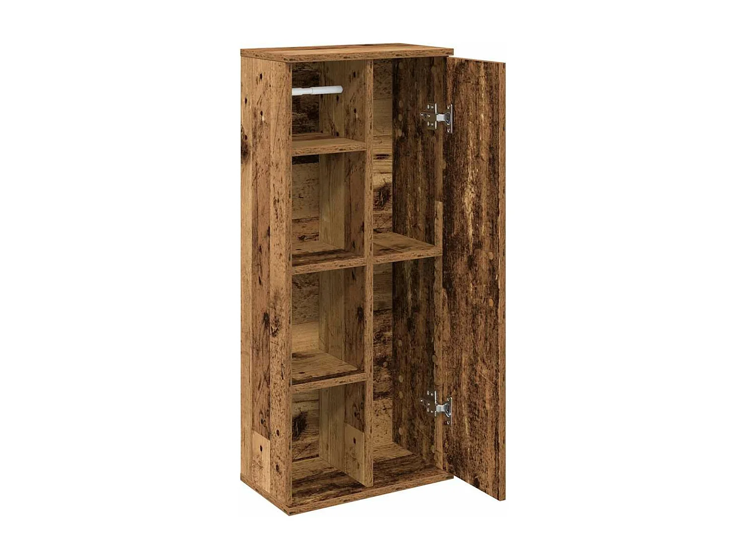 Meuble de salle de bain avec porte-rouleau vieux bois