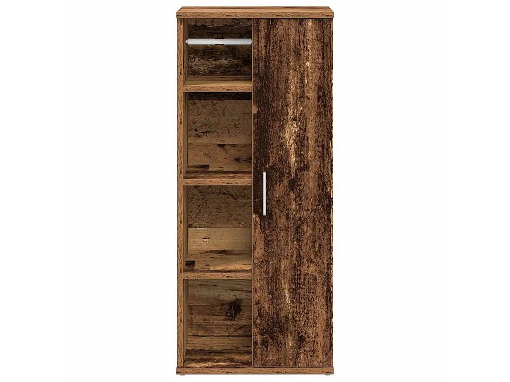 Mobile da Bagno con Portarotolo Legno Antico 39x22x90 cm