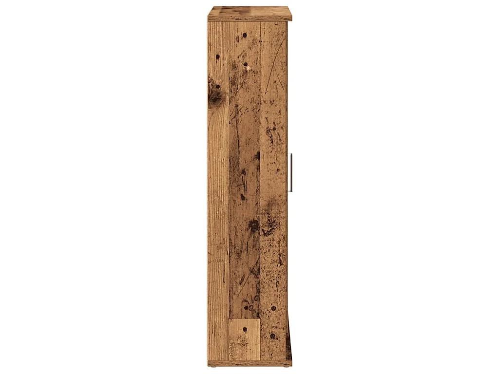 Mobile da Bagno con Portarotolo Legno Antico 39x22x90 cm