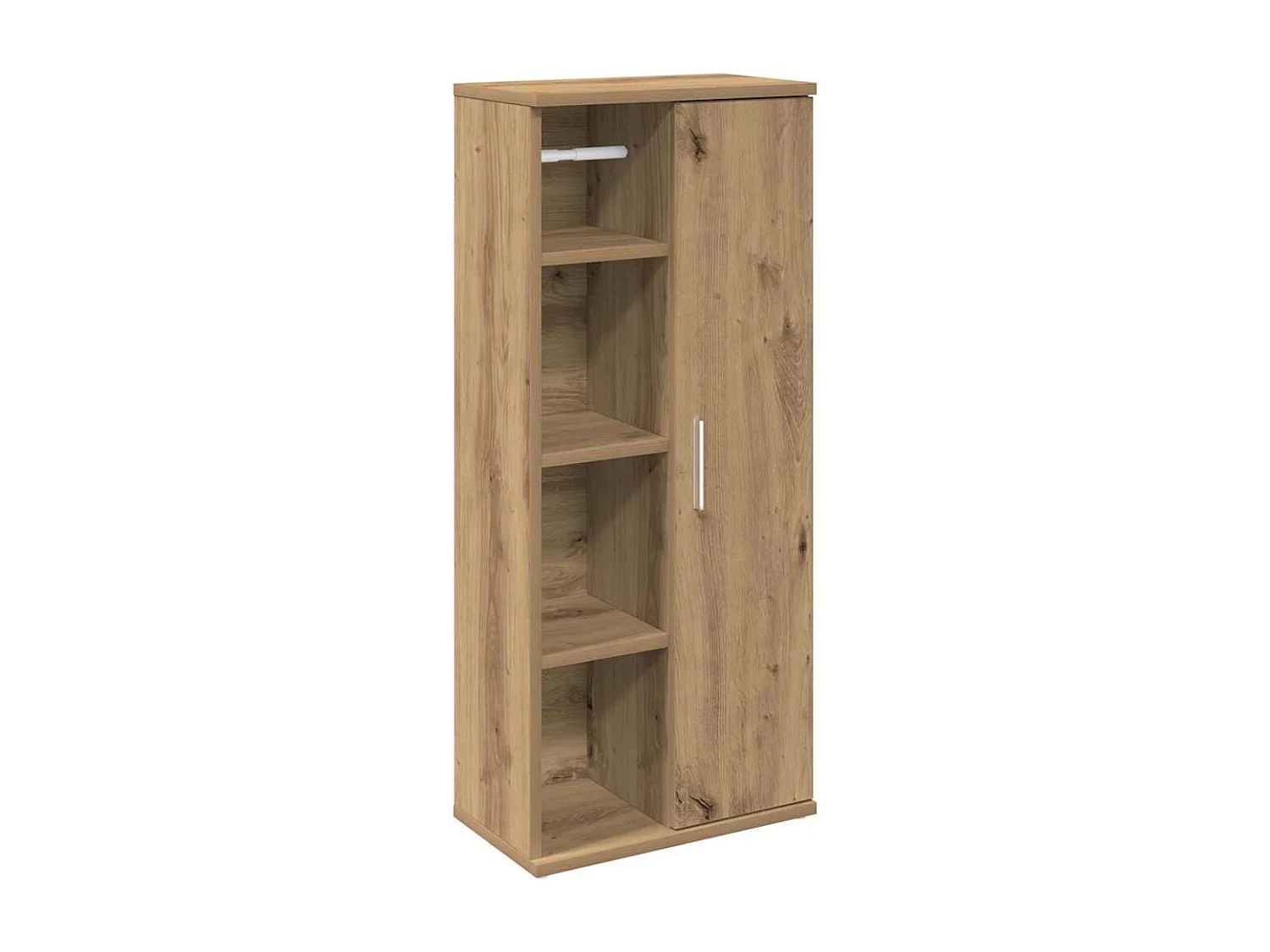 Badkamerkast met rolhouder 39x22x90 cm artisanaal eikenkleur