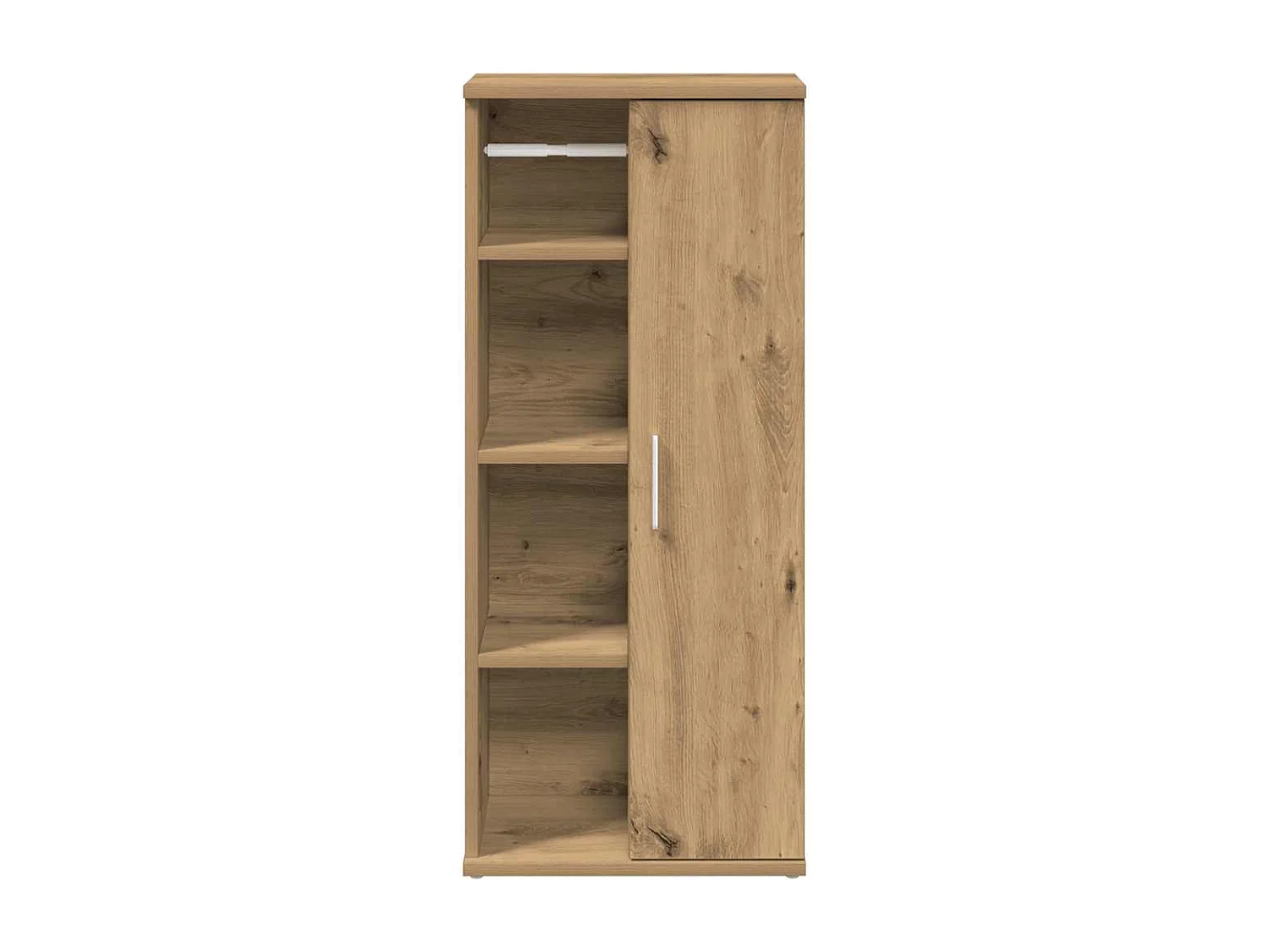 Badkamerkast met rolhouder 39x22x90 cm artisanaal eikenkleur