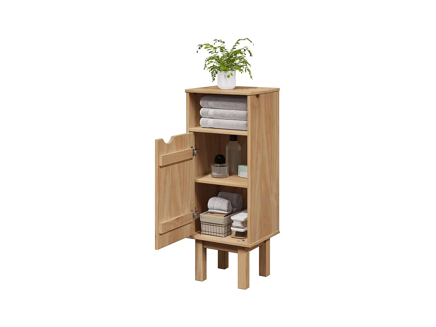 Armoire de salle de bain "OTTA" 35x30x90 cm bois massif de pin