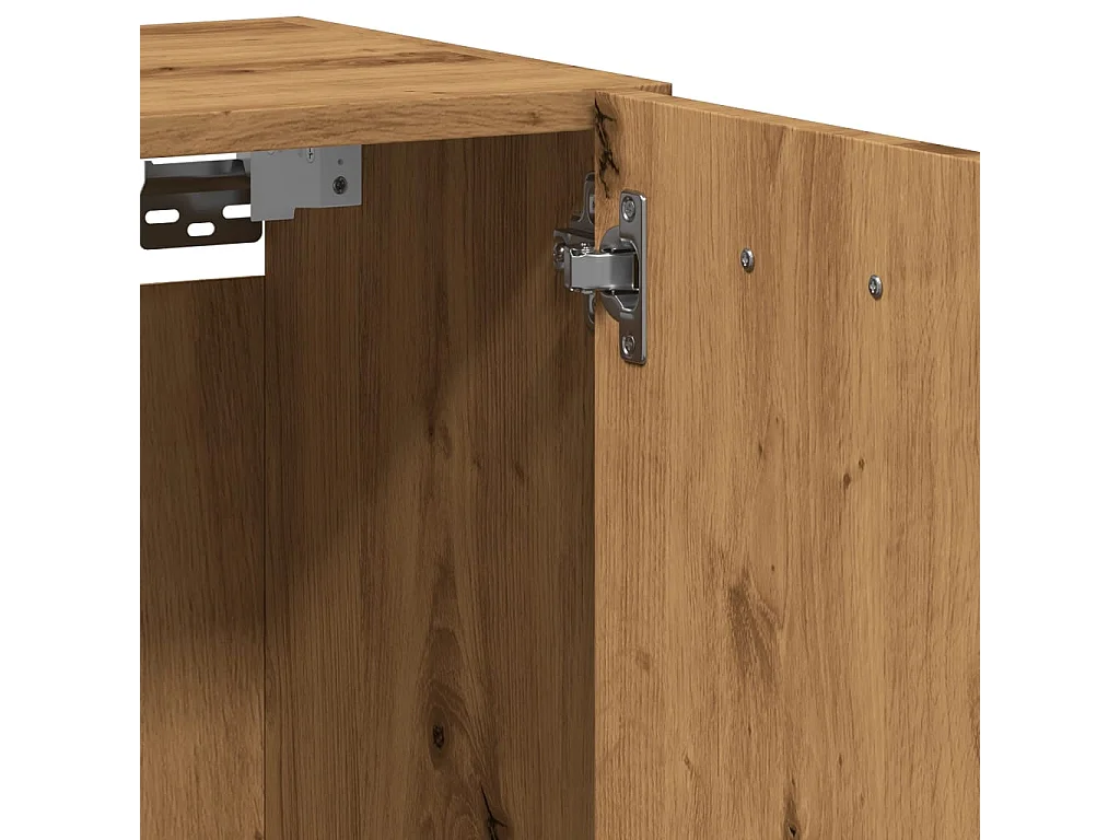 Armario pared baño madera ingeniería roble artisian 30x30x80 cm