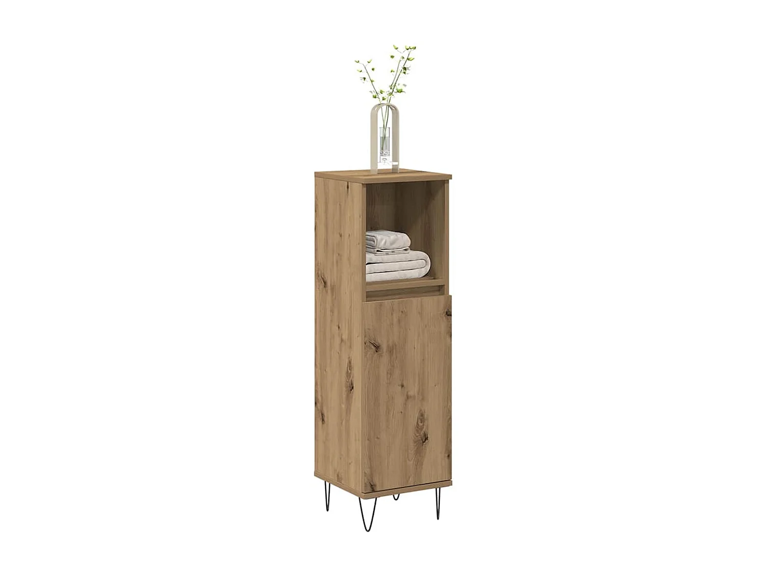 Armoire de salle de bain chêne artisanal 30x30x100 cm