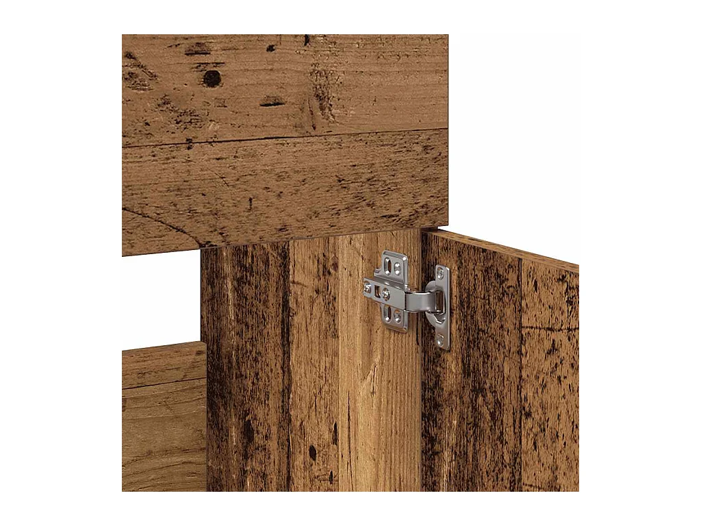 Armoire de salle de bain et miroir vieux bois bois d'ingénierie