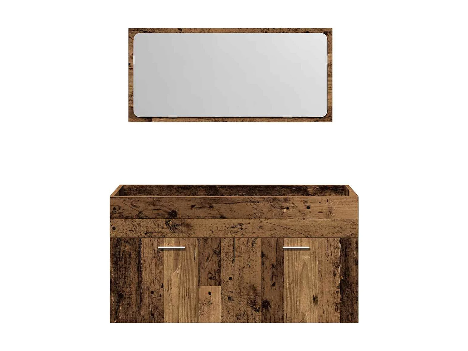 Mueble de baño con espejo de madera antigua madera ingeniería