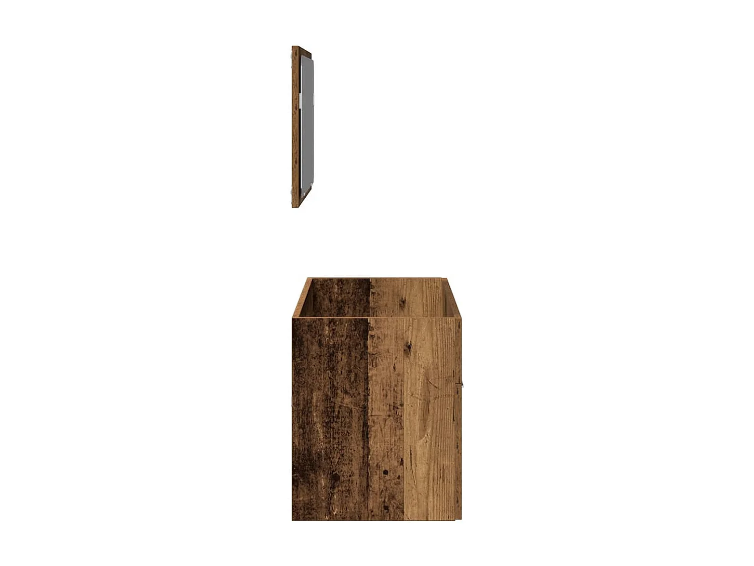 Mueble de baño con espejo de madera antigua madera ingeniería