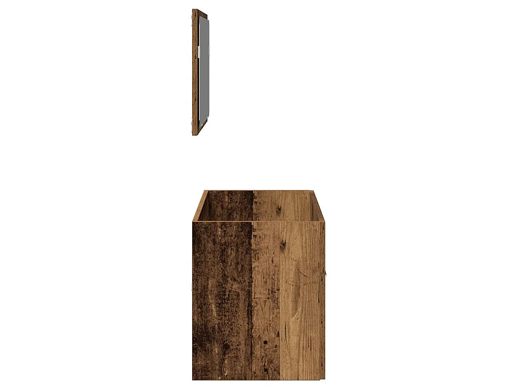 Armoire de salle de bain et miroir vieux bois bois d'ingénierie