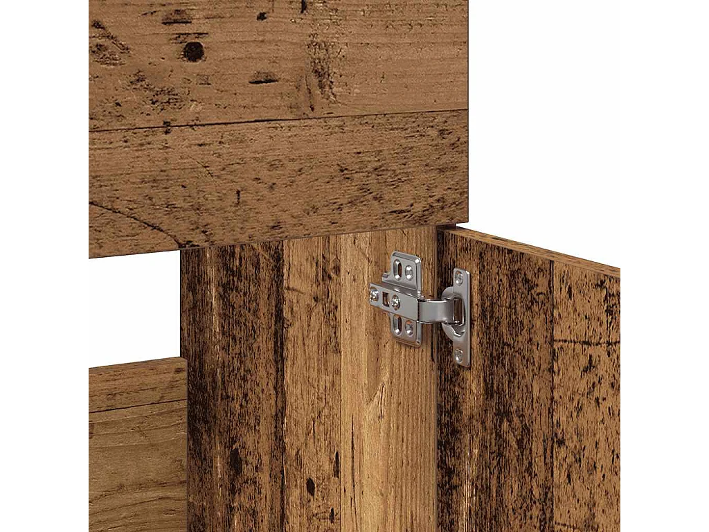 Armoire de salle de bain et miroir vieux bois bois d'ingénierie