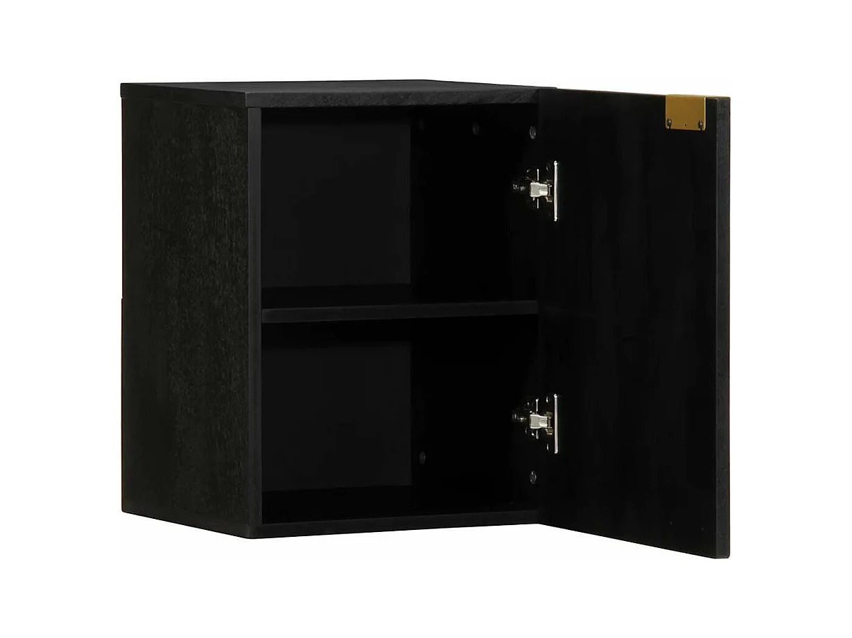 Armoire murale de salle de bain noir bois d'ingénierie