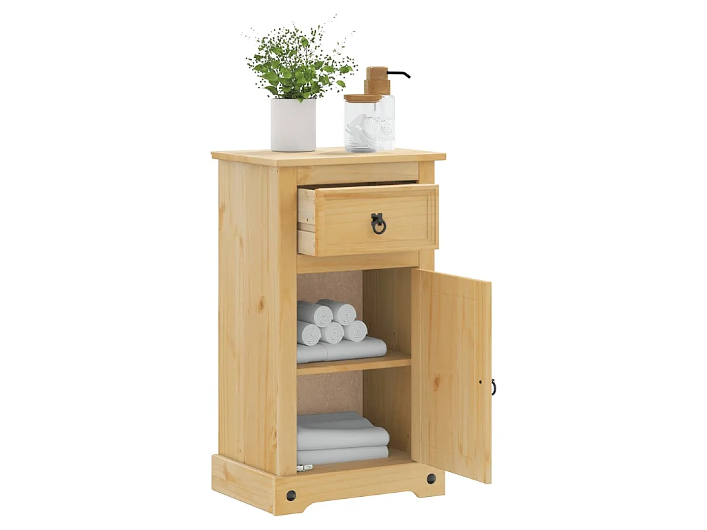 Mobile da Bagno Corona 45x33x80 cm in Legno Massello di Pino