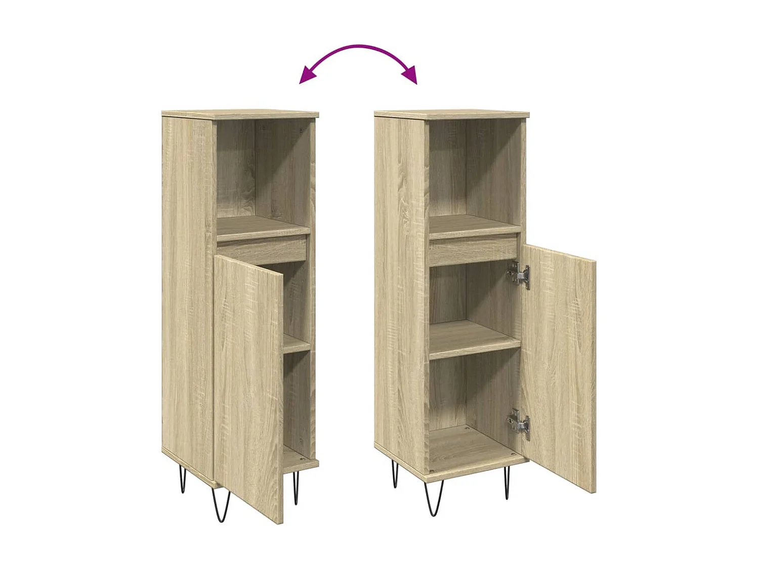 Armoire salle de bain chêne sonoma 30x30x100 cm