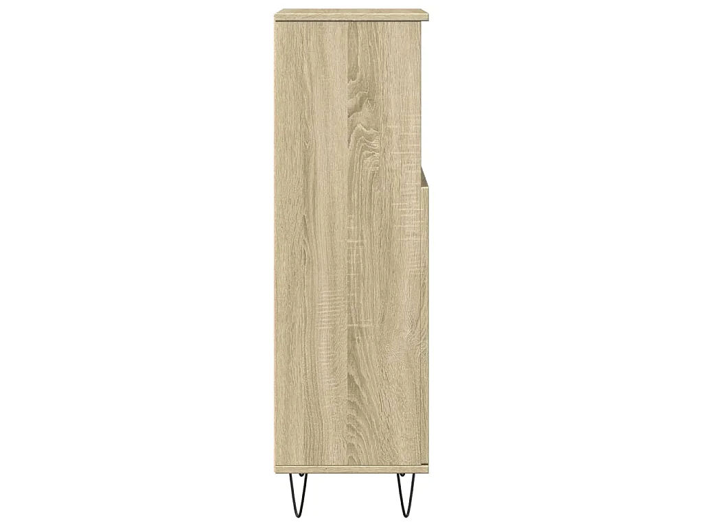 Badkamerkast 30x30x100 cm bewerkt hout sonoma eikenkleurig