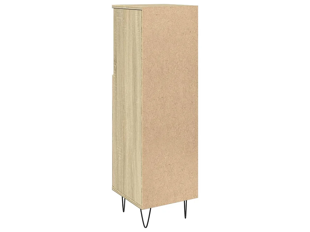 Badkamerkast 30x30x100 cm bewerkt hout sonoma eikenkleurig
