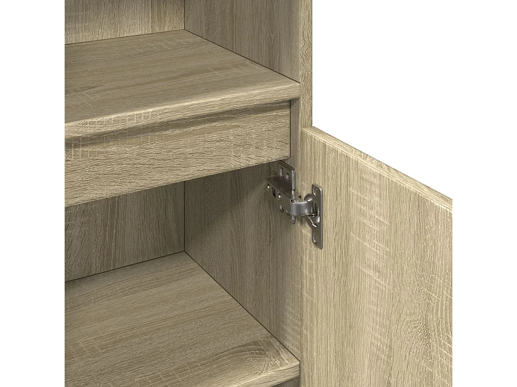 Badkamerkast 30x30x100 cm bewerkt hout sonoma eikenkleurig