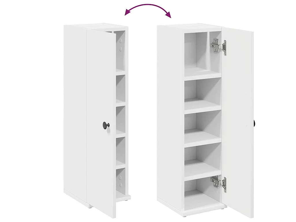 Meuble de salle de bain avec porte-rouleau blanc 20,5x22x72 cm