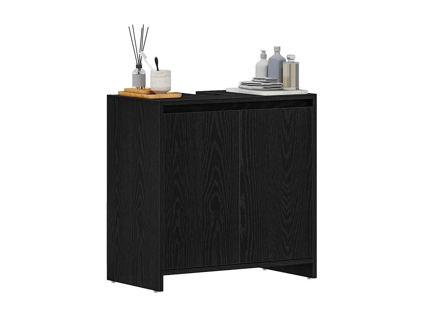 Armoire de bain chêne noir 60x33x60 cm bois d'ingénierie