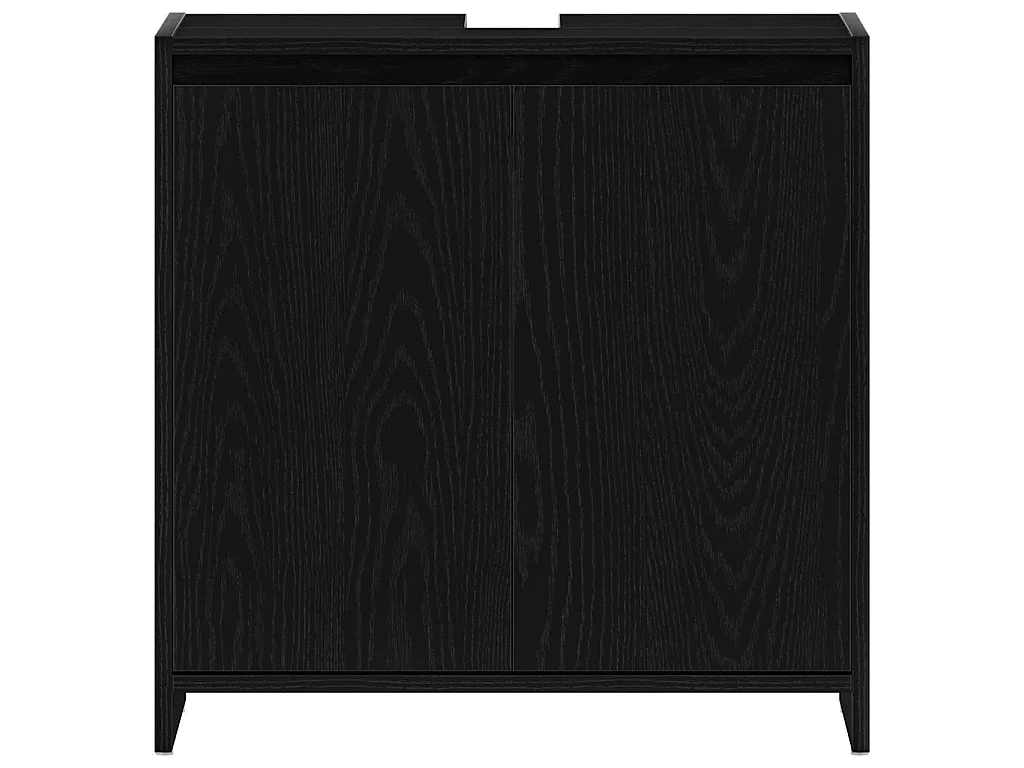Badkamerkast 60x33x60 cm spaanplaat zwart eikenkleurig