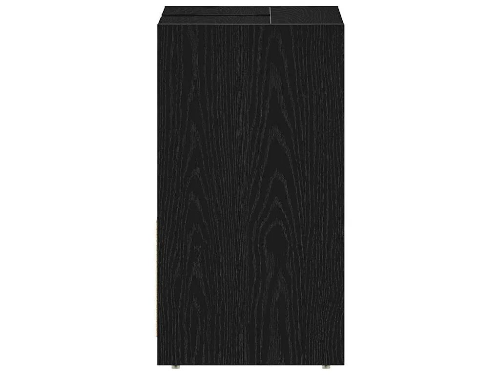 Badkamerkast 60x33x60 cm spaanplaat zwart eikenkleurig