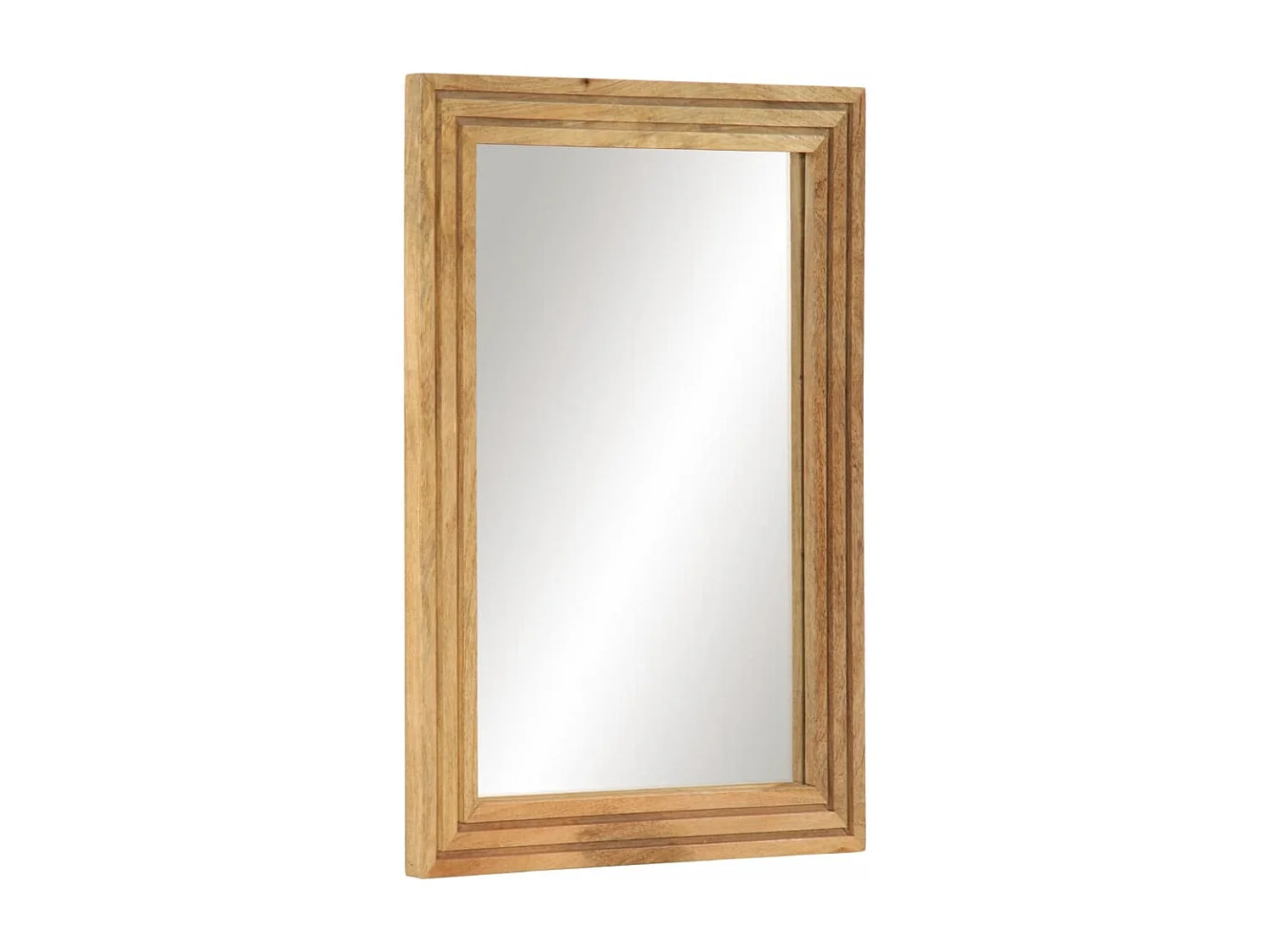 Badspiegel 50x70 cm Raues Massivholz Mango und Glas