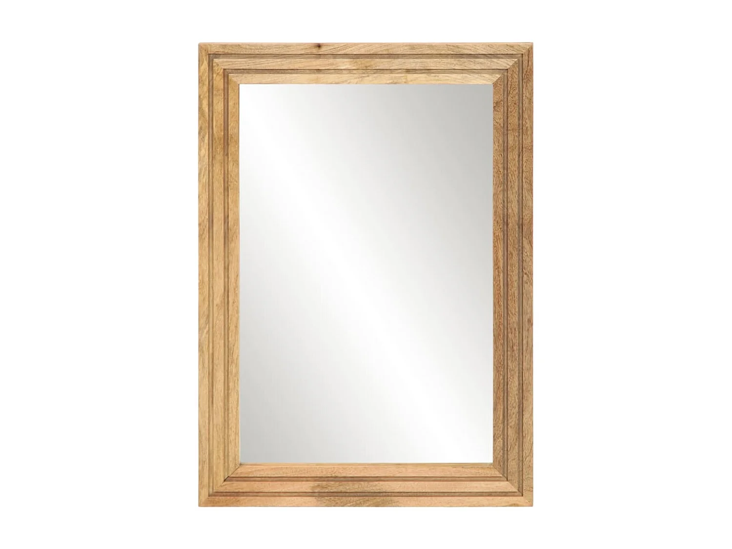 Badspiegel 50x70 cm Raues Massivholz Mango und Glas