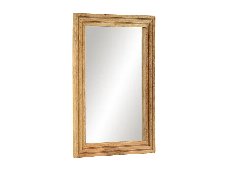 Badspiegel 50x70 cm Raues Massivholz Mango und Glas