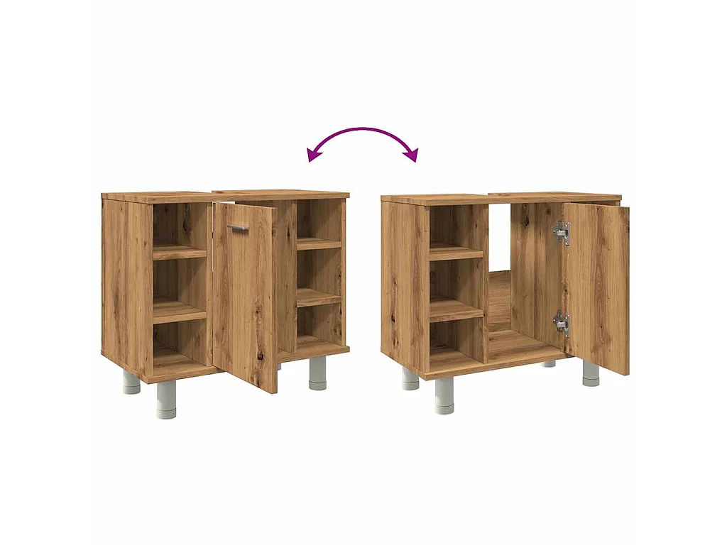 Armoire de salle de bain chêne artisanal 60x32x53,5 cm