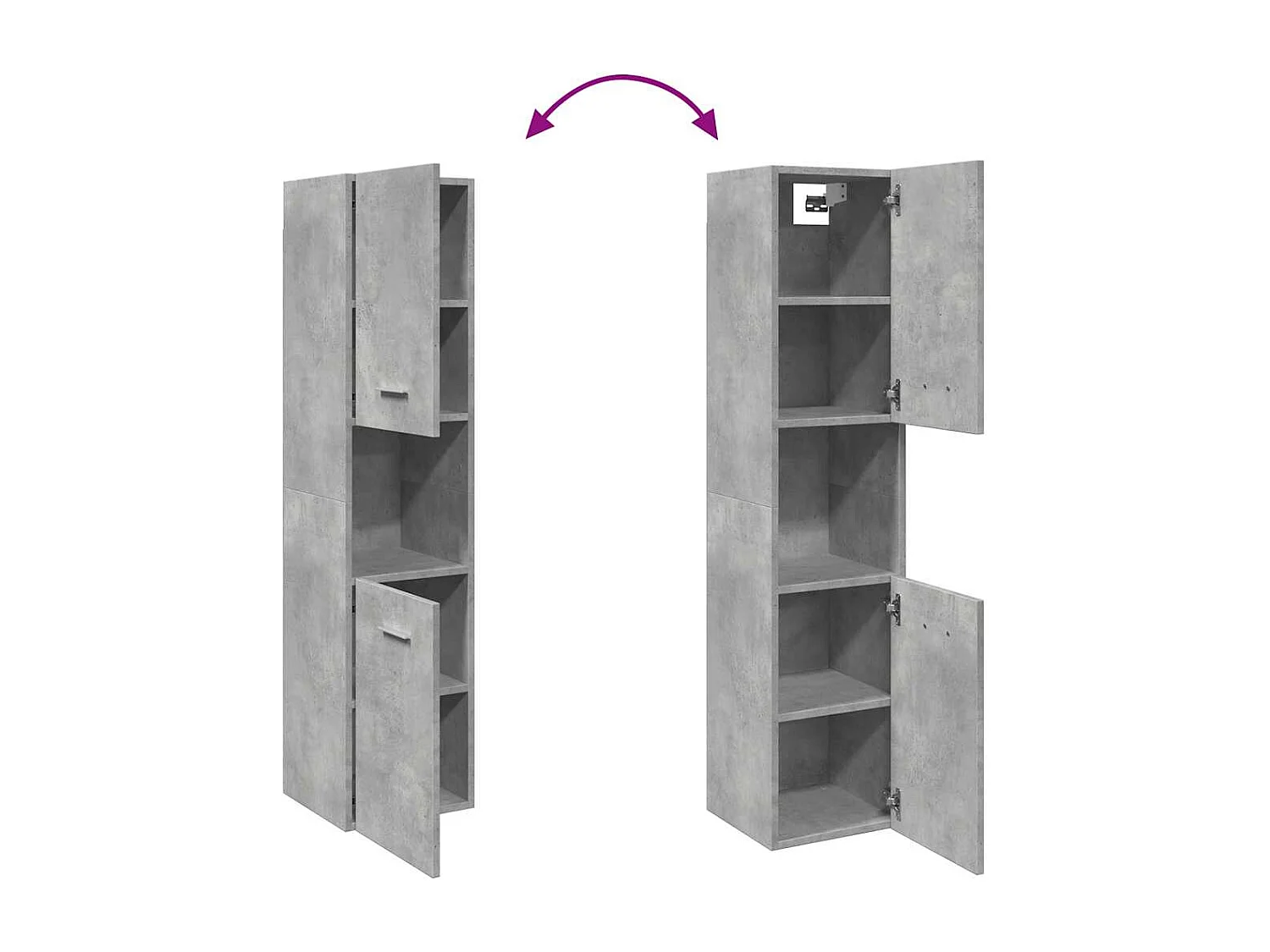 Armoire de salle de bain suspendue gris béton bois d'ingénierie