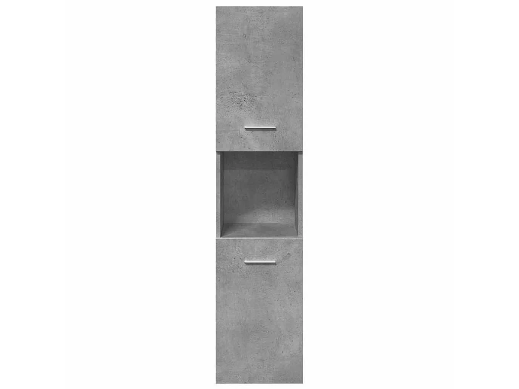 Mobile Pensile da Bagno Grigio Cemento 30x30x130cm Truciolato