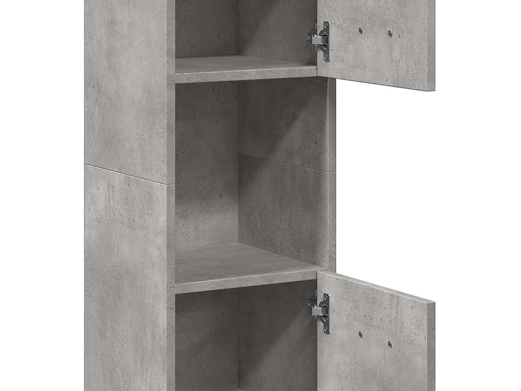 Mobile Pensile da Bagno Grigio Cemento 30x30x130cm Truciolato