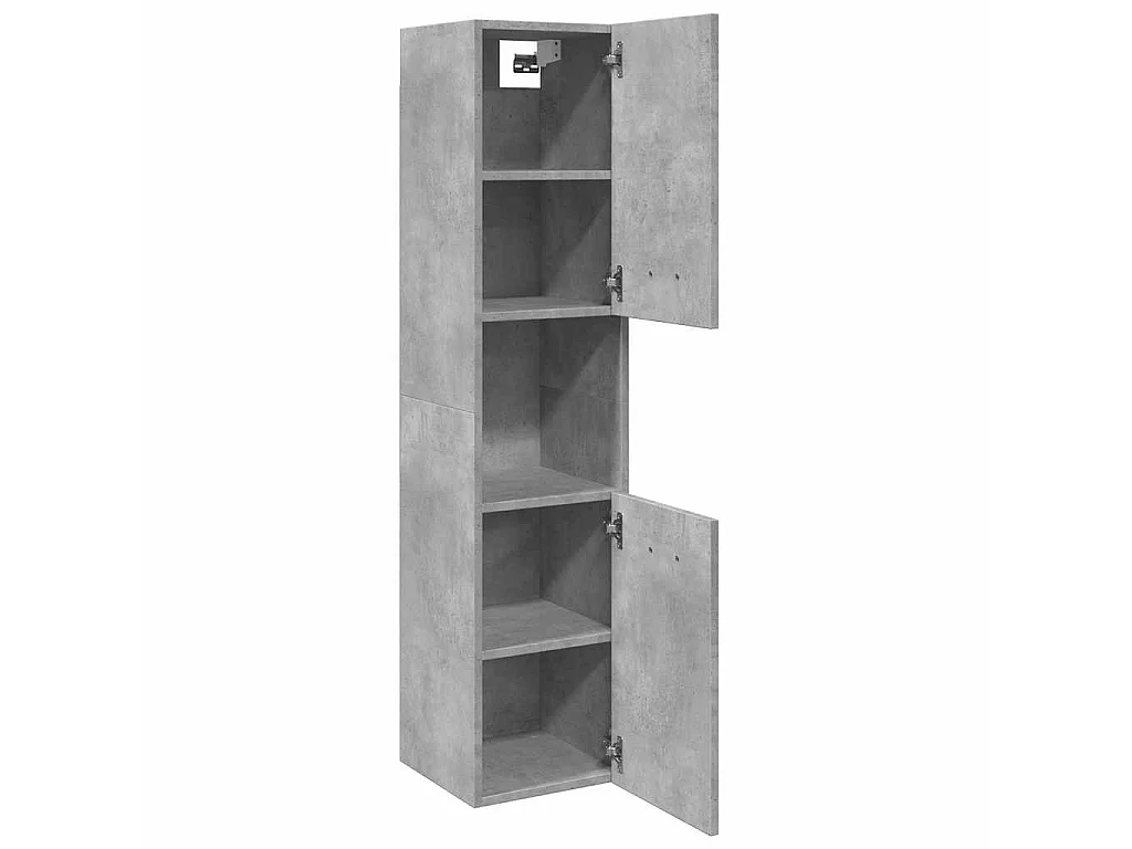 Armoire de salle de bain suspendue gris béton bois d'ingénierie