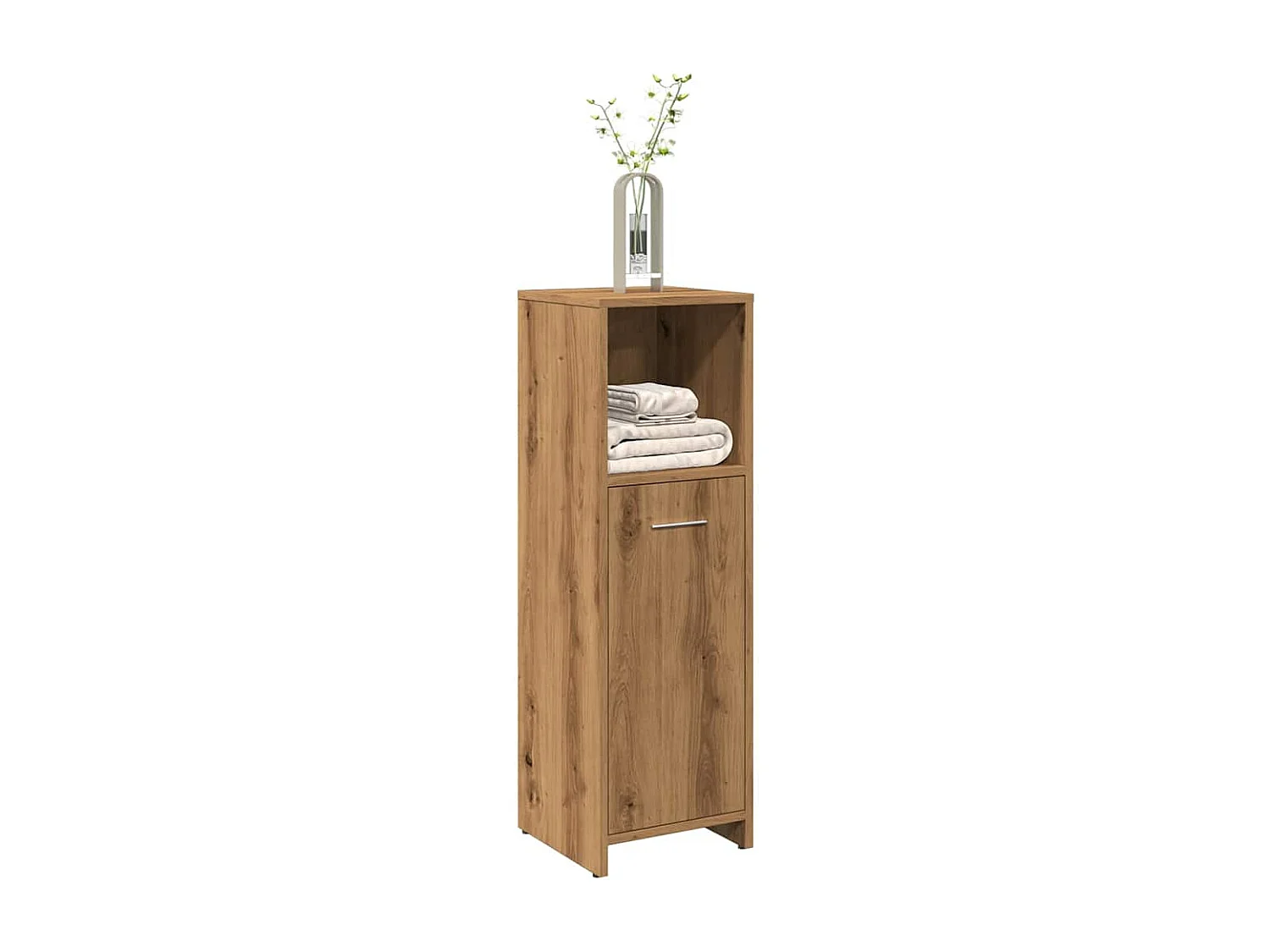 Armoire de bain chêne artisanal 30x30x95 cm bois d'ingénierie