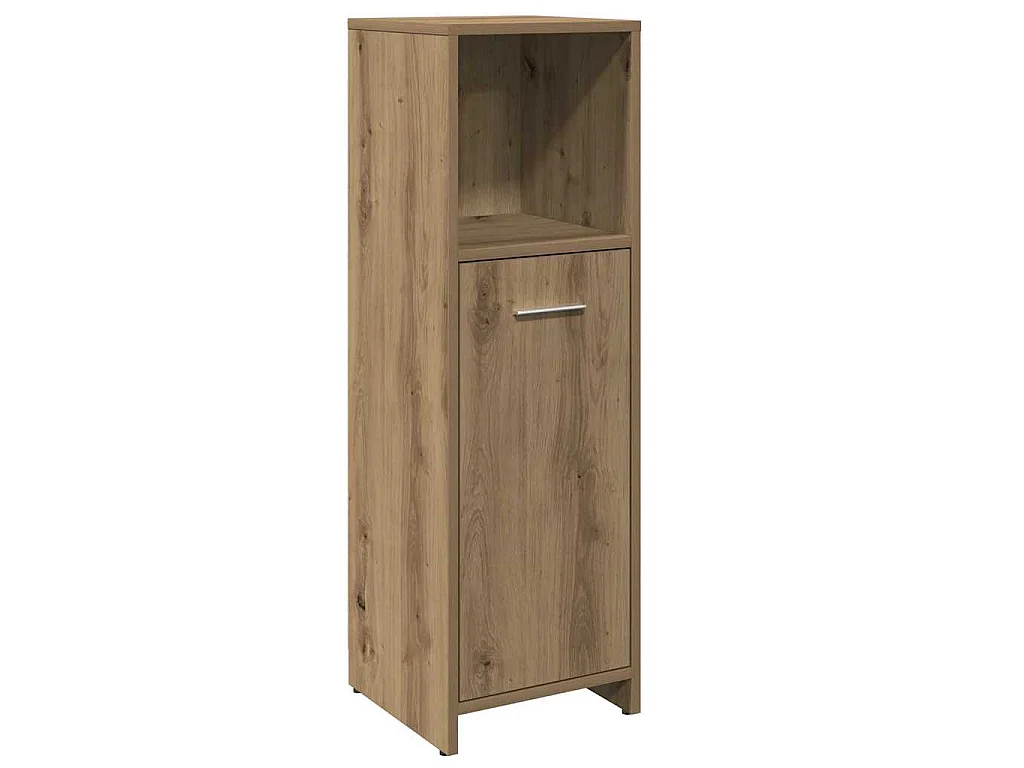 Badkamerkast 30x30x95 cm bewerkt hout artisanaal eikenkleur