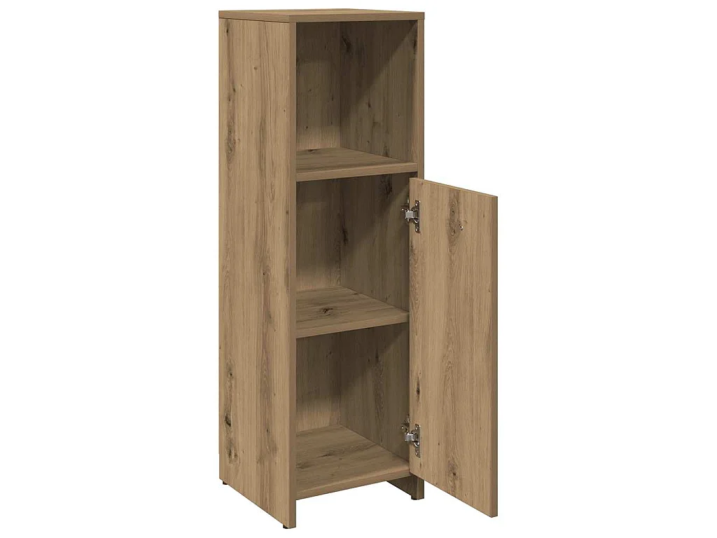 Badkamerkast 30x30x95 cm bewerkt hout artisanaal eikenkleur