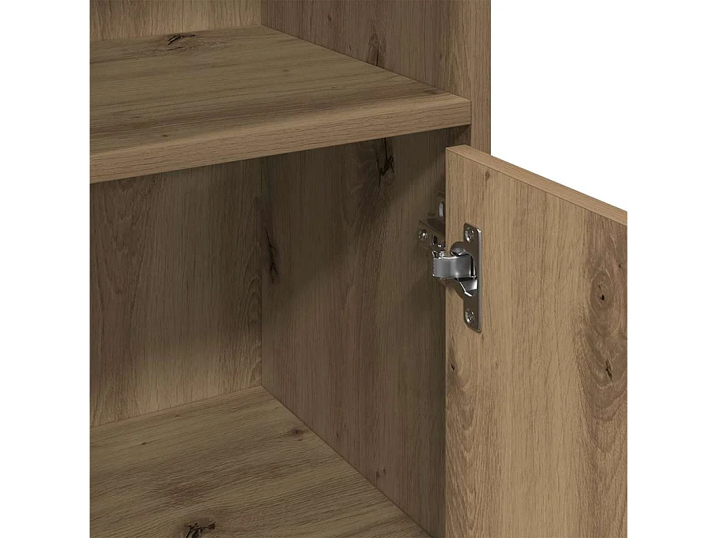 Badkamerkast 30x30x95 cm bewerkt hout artisanaal eikenkleur