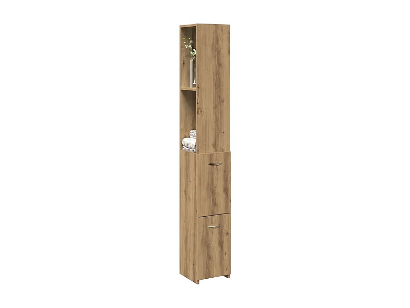 Armoire de salle de bain chêne artisanal 25x25x170 cm