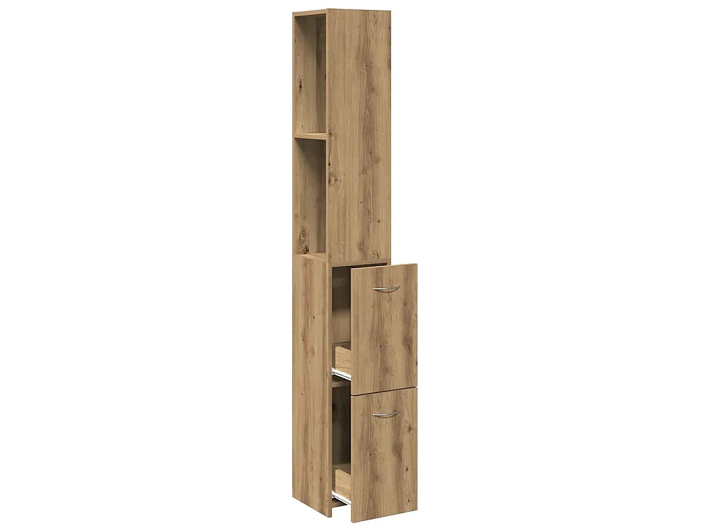 Armadietto Bagno Rovere 25x25x170 cm Legno Multistrato