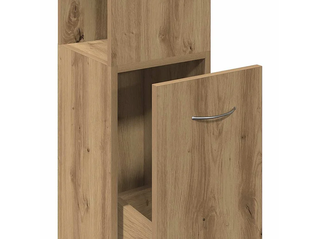 Armadietto Bagno Rovere 25x25x170 cm Legno Multistrato