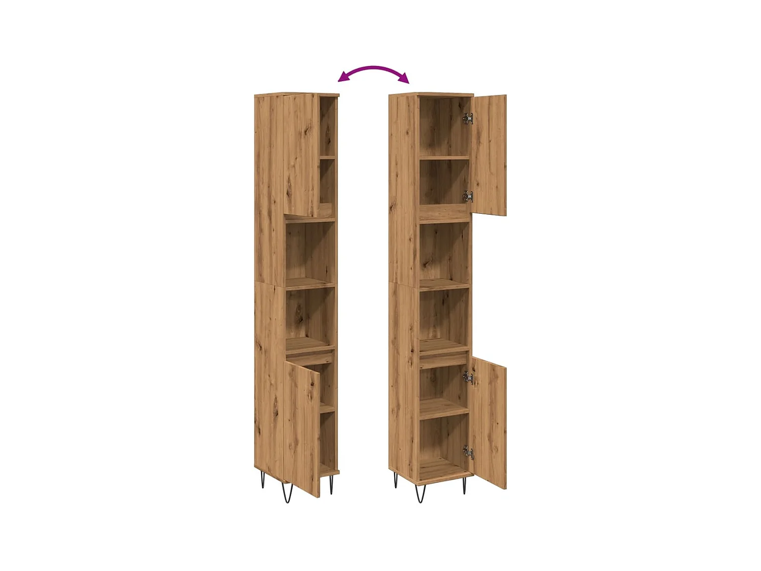 Armoire de salle de bain chêne artisanal 30x30x190 cm