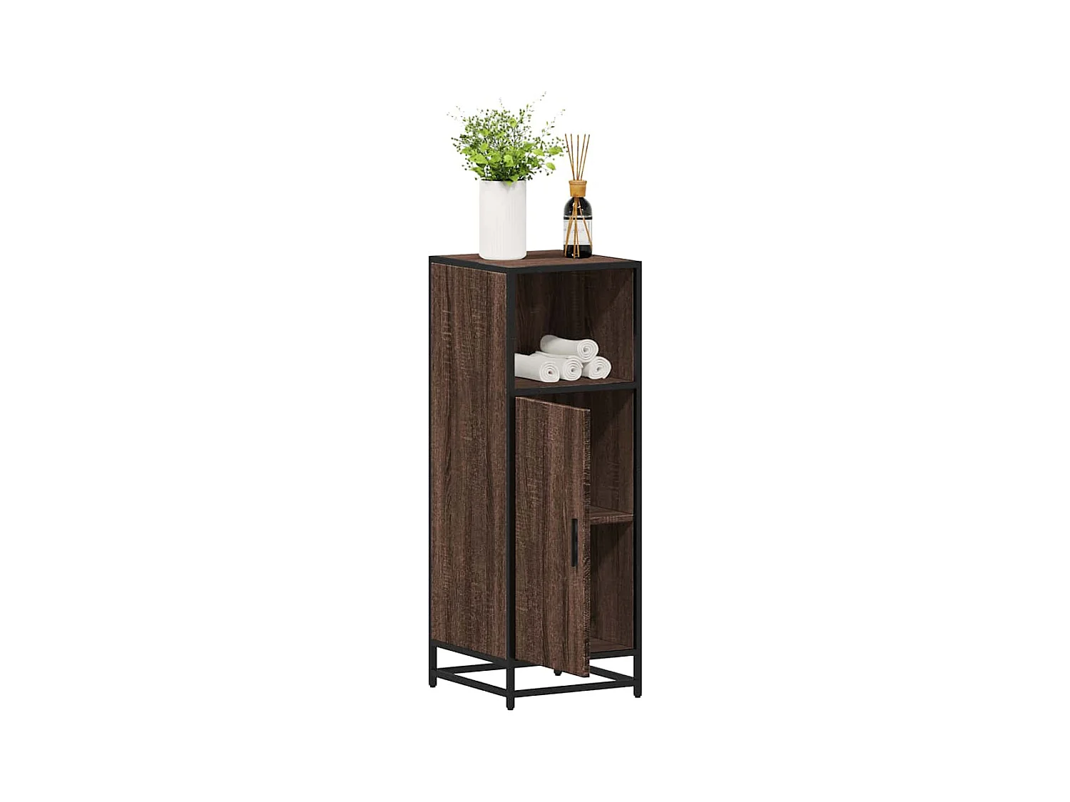 Armoire de bain chêne marron 35x37,5x100 cm bois d'ingénierie